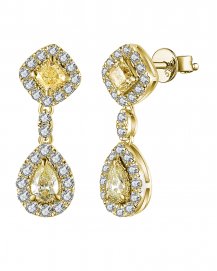 MULTI TONE PEAR DIAMOND DANGLING (TE1223)